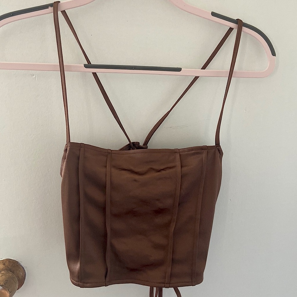 H&M Divided Lace-Up Corset Top